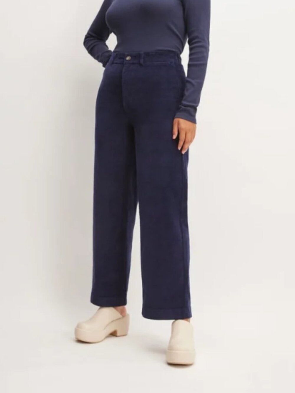 Everlane The Corduroy Wide-Leg Pant - Navy Size 00